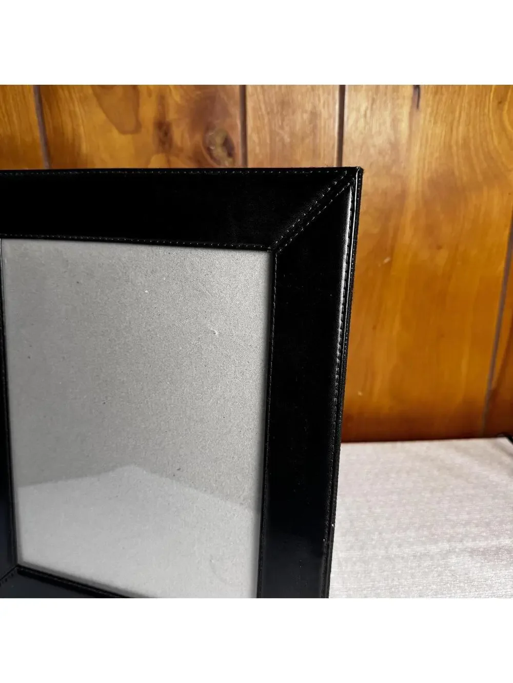 Vintage Black Faux Leather 8x10 Photo Frame Desk Display